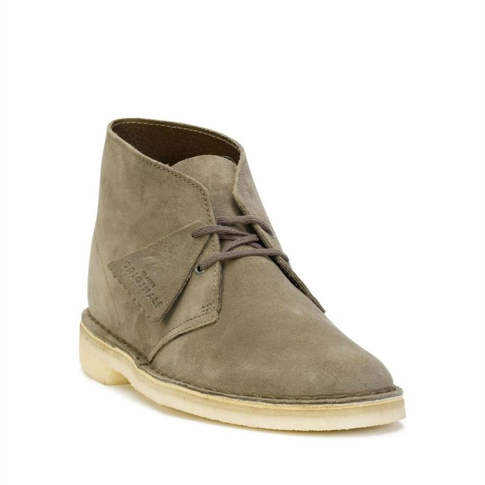 Clarks Originals Desert Boots Men's Olive Green Suede 26138234 - Picture 2 of 16